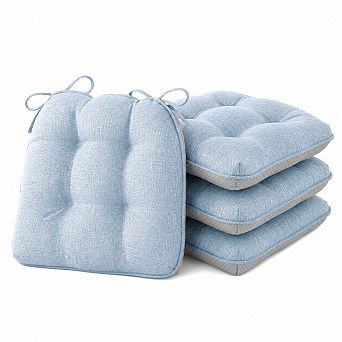 Memory Foam Dining Chair Cushions Set of 4 Non Slip Tied Comfort Pads