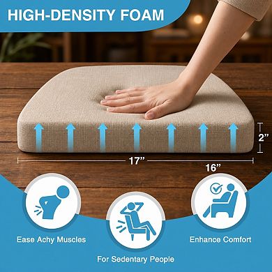Non Slip Indoor Dining Chair Cushions With Ties Removable Cover Foam Support