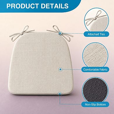 Non Slip Indoor Dining Chair Cushions With Ties Removable Cover Foam Support