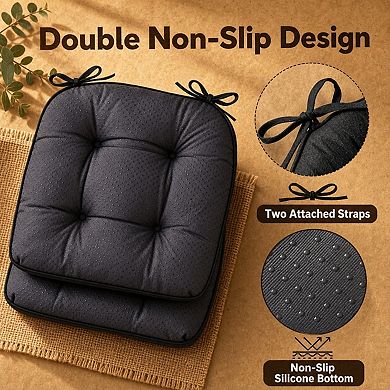 Tufted Non Slip Dining Chair Cushions Foam Pads With Ties For Indoor Kitchen