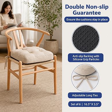 Memory Foam Dining Chair Cushions Non Slip Adjustable Height Removable Washable