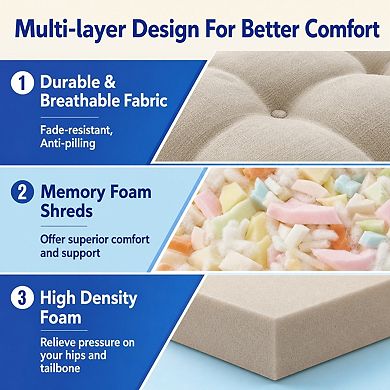 Memory Foam Dining Chair Cushions Non Slip Adjustable Height Removable Washable