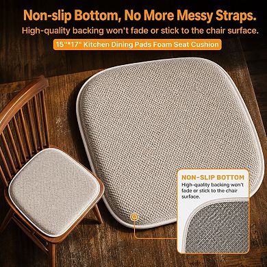 Memory Foam Chair Cushions Non Slip Soft Comfortable Durable Easy Clean