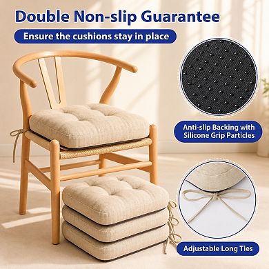Memory Foam Dining Chair Cushions Non Slip Adjustable Height Removable Washable
