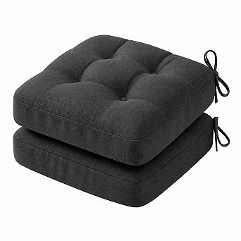 Tufted Memory Foam Dining Chair Cushions Non Slip Adjustable Ties Removable Washable Covers
