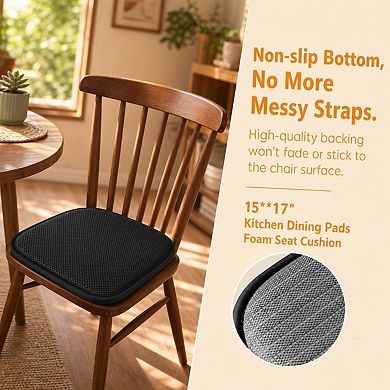 Memory Foam Chair Cushions Non Slip Soft Comfortable Durable Easy Clean For Dining Kitchen Office