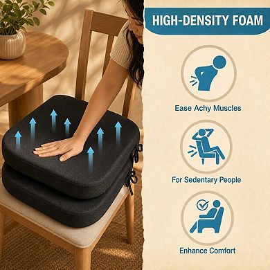 Non Slip Dining Chair Cushions Set With Ties Removable Covers Foam Support