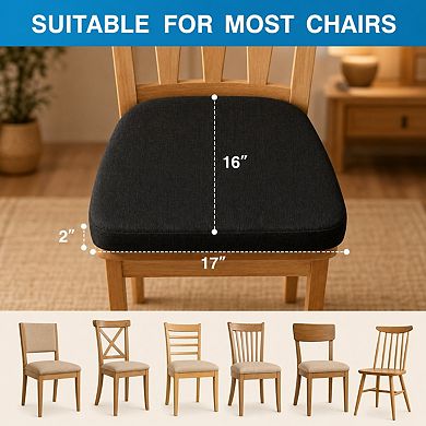 Non Slip Dining Chair Cushions Set With Ties Removable Covers Foam Support