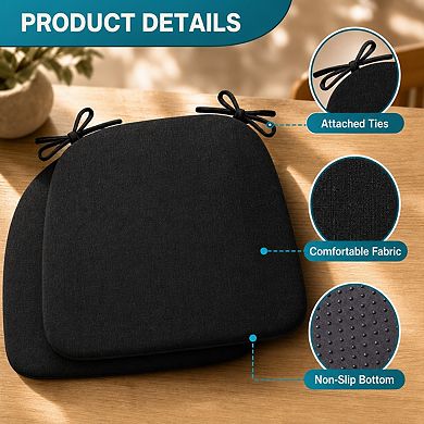 Non Slip Dining Chair Cushions Set With Ties Removable Covers Foam Support