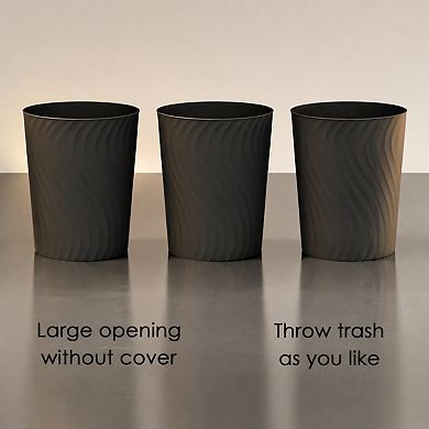 3 Pack 1.8 Gallon Slim Plastic Trash Can For Bathroom Kitchen Office Dorm Bedroom