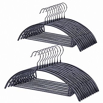 Heavy Duty PVC Coated Hangers 20 Pack Non Slip Multi Use