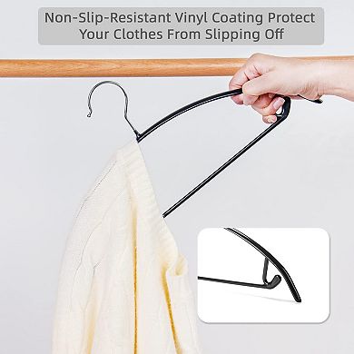 Heavy Duty PVC Coated Hangers 20 Pack Non Slip Multi Use