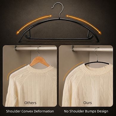 Heavy Duty PVC Coated Hangers 20 Pack Non Slip Multi Use