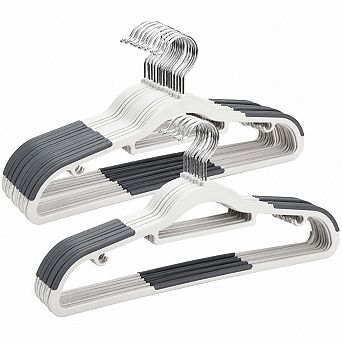 30 Pack Slim Non Slip Plastic Hangers Heavy Duty Space Saving Multifunctional