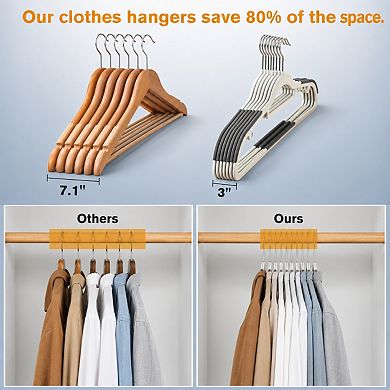30 Pack Slim Non Slip Plastic Hangers Heavy Duty Space Saving Multifunctional