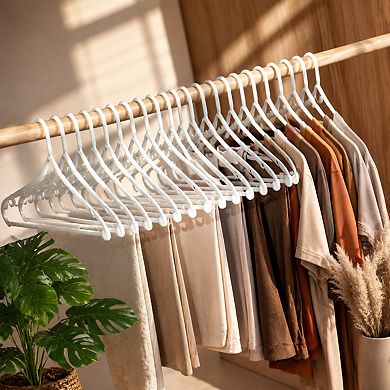 Heavy Duty Thick Plastic Clothes Hangers 24 Pack For Coats Jackets