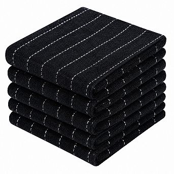 100% Cotton Super Absorbent Checkered Kitchen Towels 5 Pack Soft Absorbent Quick Dry