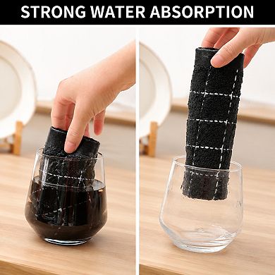 100% Cotton Super Absorbent Checkered Kitchen Towels 5 Pack Soft Absorbent Quick Dry