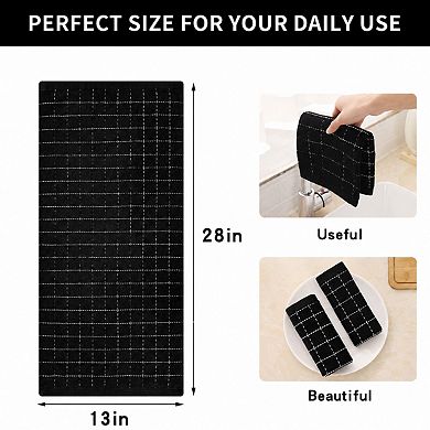100% Cotton Super Absorbent Checkered Kitchen Towels 5 Pack Soft Absorbent Quick Dry