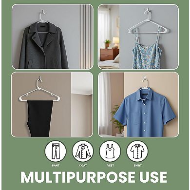 100 Pack Plastic Clothes Hangers Space Saving Durable Closet Organizers With Hooks
