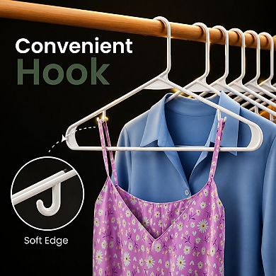 100 Pack Plastic Clothes Hangers Space Saving Durable Closet Organizers With Hooks