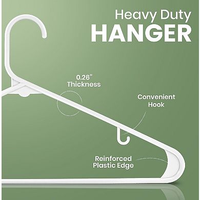100 Pack Plastic Clothes Hangers Space Saving Durable Closet Organizers With Hooks