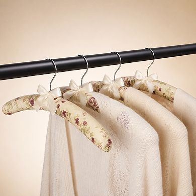 10 Pack Padded Non Slip Satin Wood Coat Hangers For Delicate Clothes