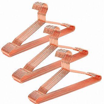 30 Pack 17 Inch Copper Metal Heavy Duty Space Saving Hangers