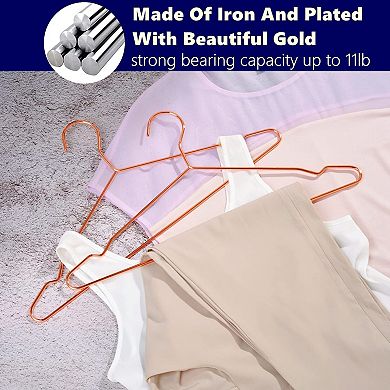 30 Pack 17 Inch Copper Metal Heavy Duty Space Saving Hangers