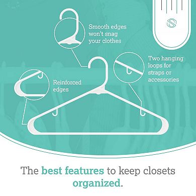 Space Saving Plastic Clothes Hangers 60 Pack For Shirts Dresses Coats