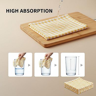 Cotton 8 Pack Terry Kitchen Dish Cloths 12x12 Inches Super Soft Absorbent Quick Drying Rags