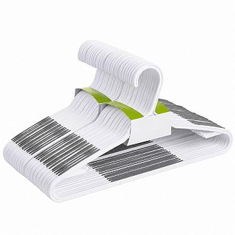 30 Pack Bendable Plastic Hangers Non Slip Slim Closet Space Saving Heavy Duty