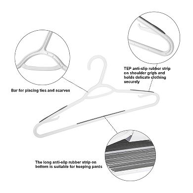 30 Pack Bendable Plastic Hangers Non Slip Slim Closet Space Saving Heavy Duty