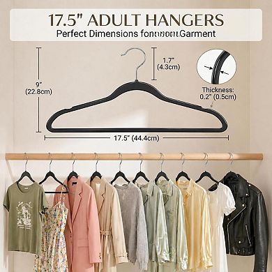 50 Pack Heavy Duty ABS Plastic Clothes Hangers 360 Swivel Hook Space Saving