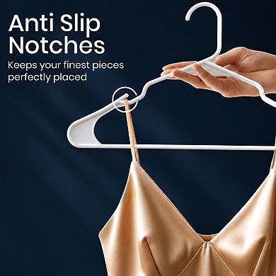 50 Pack Heavy Duty Plastic Clothes Hangers Space Saving Closet Organizers