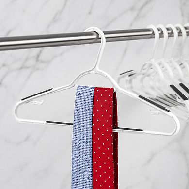 50 Pack Plastic Clothes Hangers With Non Slip Pads Space Saving Closet Organizer