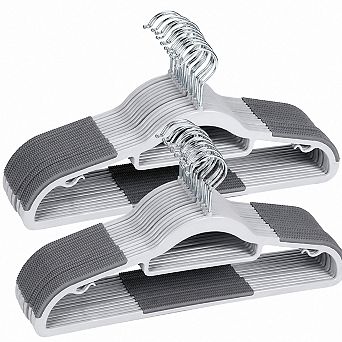 50 Pack Non Slip Plastic Hangers Slim Heavy Duty Space Saving