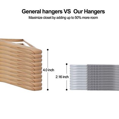 50 Pack Non Slip Plastic Hangers Slim Heavy Duty Space Saving