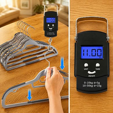 50 Pack Non Slip Plastic Hangers Slim Heavy Duty Space Saving