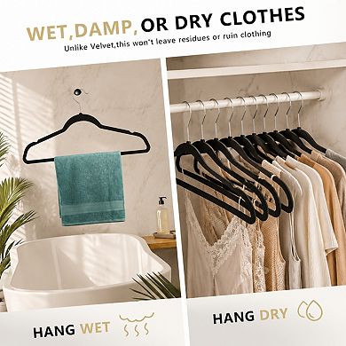 50 Pack Ultra Thin Plastic Clothes Hangers Non Slip Grooves Space Saving Closet Organizer