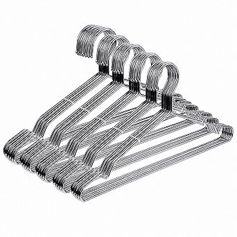 50 Pack Stainless Steel Heavy Duty Ultra Thin Space Saving Coat Hangers