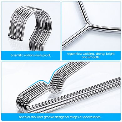 50 Pack Stainless Steel Heavy Duty Ultra Thin Space Saving Coat Hangers