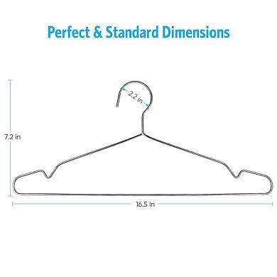 50 Pack Stainless Steel Heavy Duty Ultra Thin Space Saving Coat Hangers