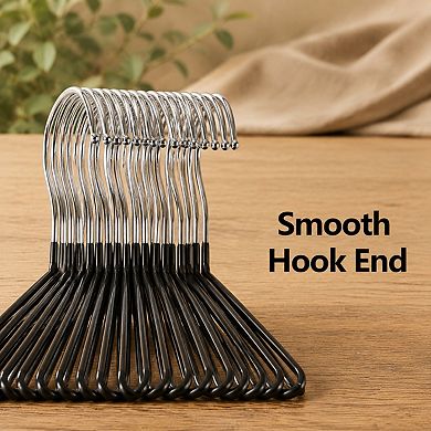 50 Pack 16 Inch Stainless Steel Wire Hangers Non Slip Space Saving Closet Organizer