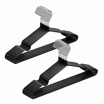 20 Pack Heavy Duty Metal Coat Hangers Non Slip Space Saving For Clothes Pants Shirts