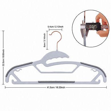 50 Pack Slim Non Slip Plastic Pants Hangers Space Saving Heavy Duty Closet Organizers