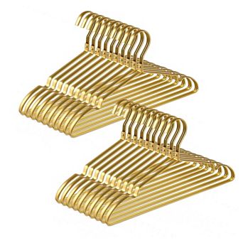 20 Pack Matte Aluminum Coat Hangers 16.5 Inch Smooth Durable Metal Closet Rack