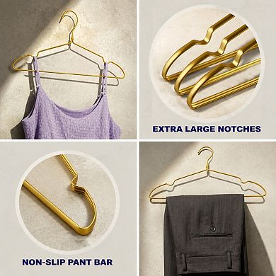 20 Pack Matte Aluminum Coat Hangers 16.5 Inch Smooth Durable Metal Closet Rack