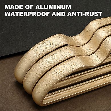 20 Pack Matte Aluminum Coat Hangers 16.5 Inch Smooth Durable Metal Closet Rack