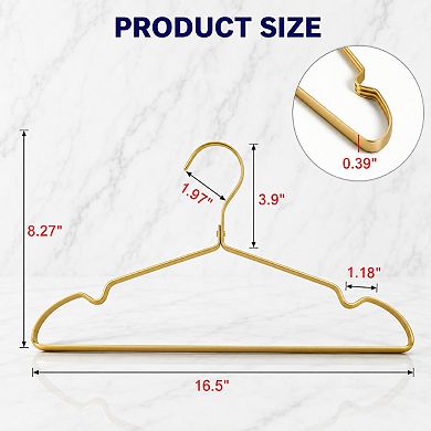 20 Pack Matte Aluminum Coat Hangers 16.5 Inch Smooth Durable Metal Closet Rack